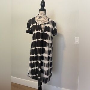 Black and White Tie-Dye Dress